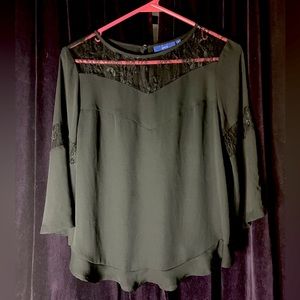 APT. 9 Black w/lace Blouse, S- lightly used